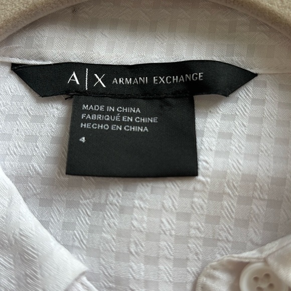 A/X ARMANI EXCHANGE slightly  semi sheer white shirt dress in size 4 - Picture 3 of 8